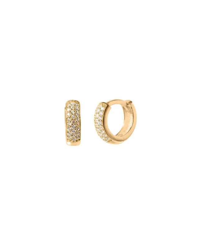 Three Row Pavé Huggies | 12mm sold by Blue Ruby
