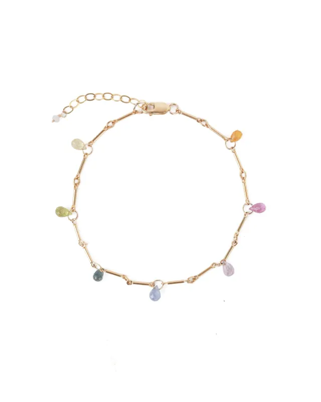 7 Teardrop Stone Bar Bracelet sold by Blue Ruby