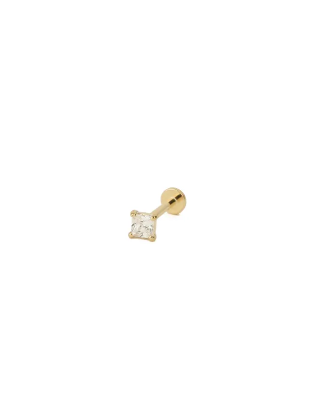 Square CZ Cartilage Stud sold by Blue Ruby