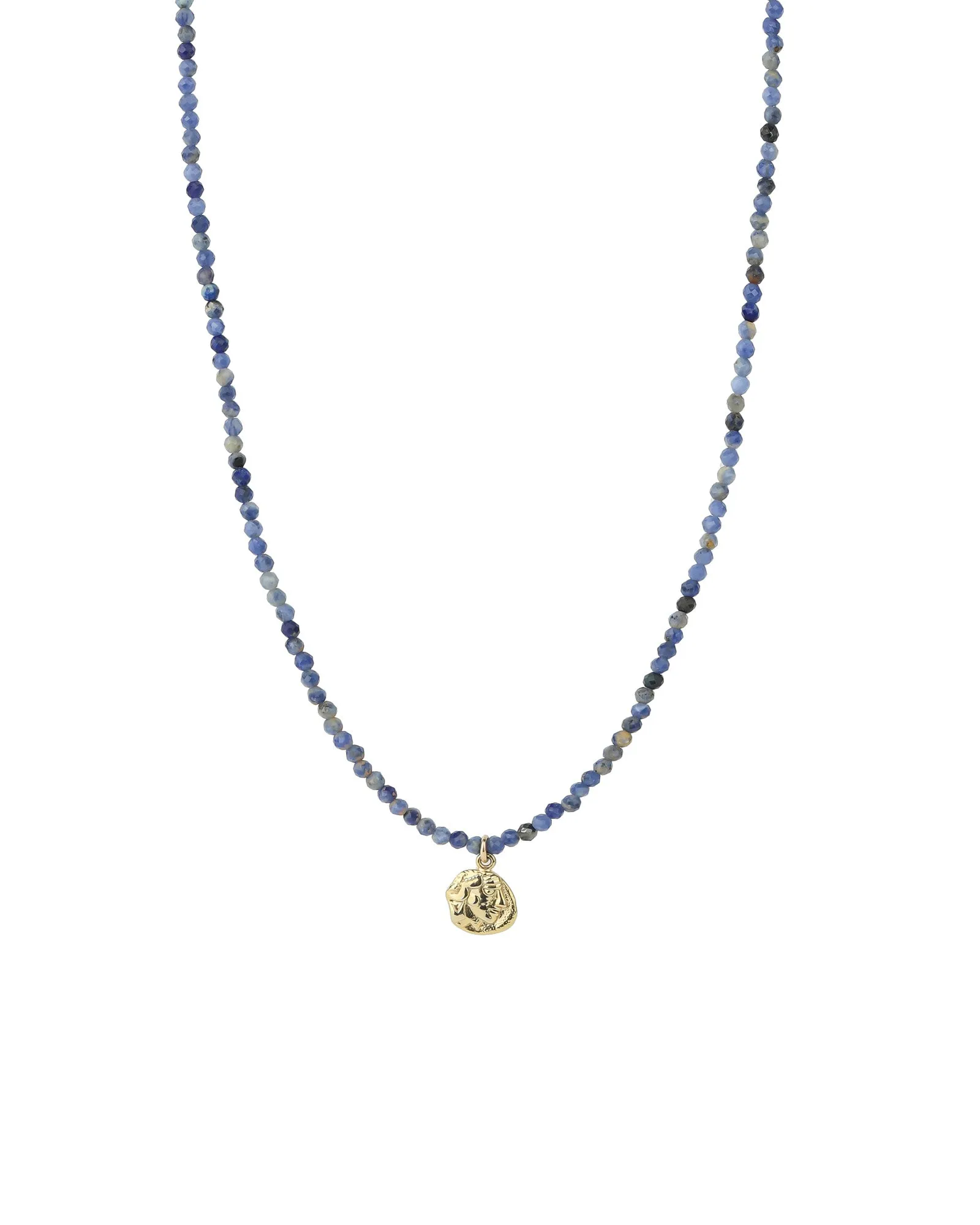 Sodalite Coin Charm Necklace | 3mm sold by Blue Ruby