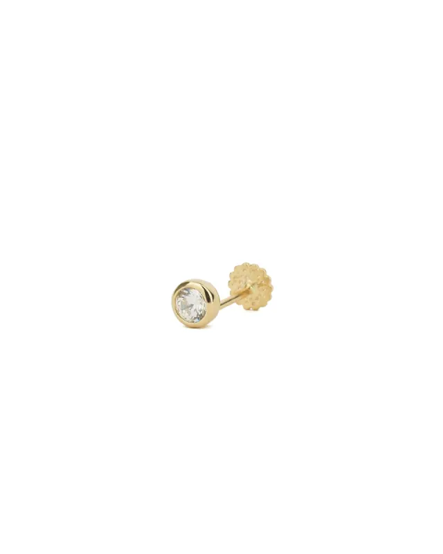 Round Bezel CZ Cartilage Stud sold by Blue Ruby
