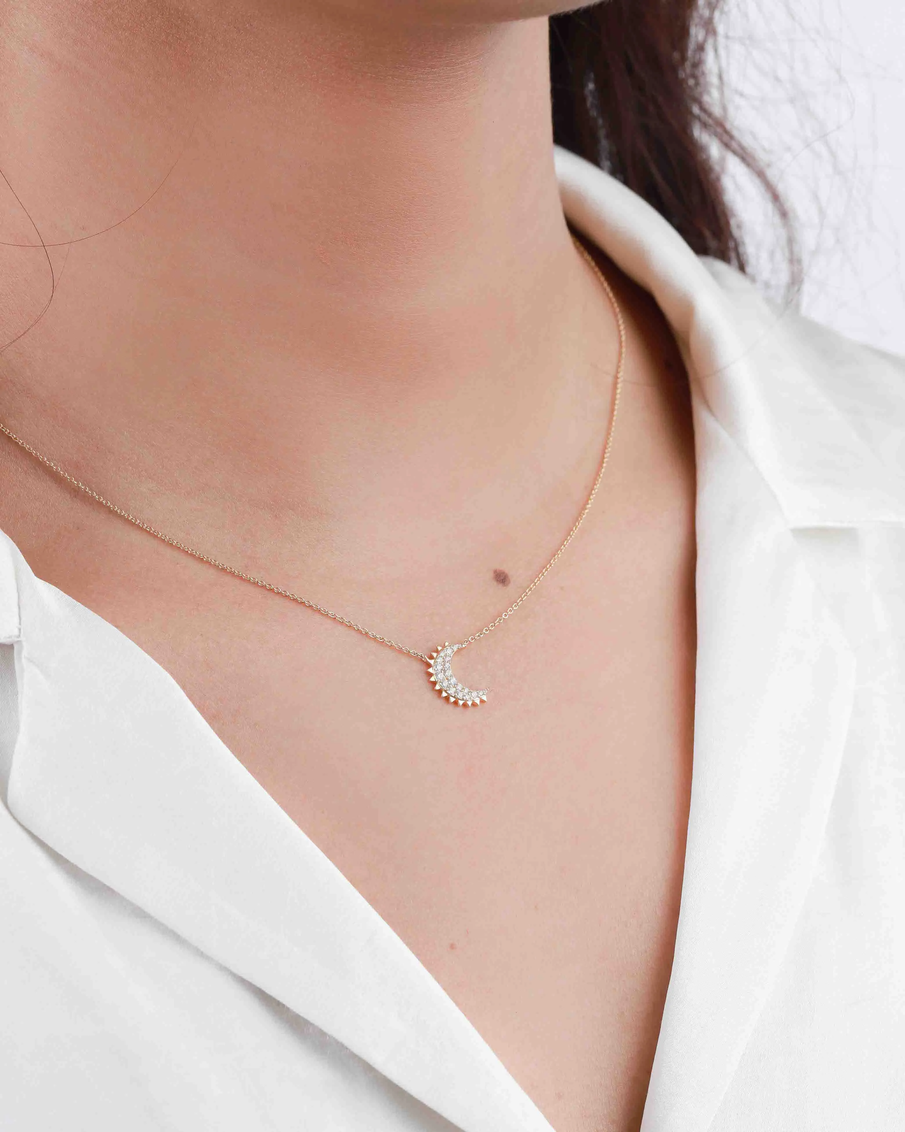 Pavé Moon Necklace sold by Blue Ruby product image thumbnail 3