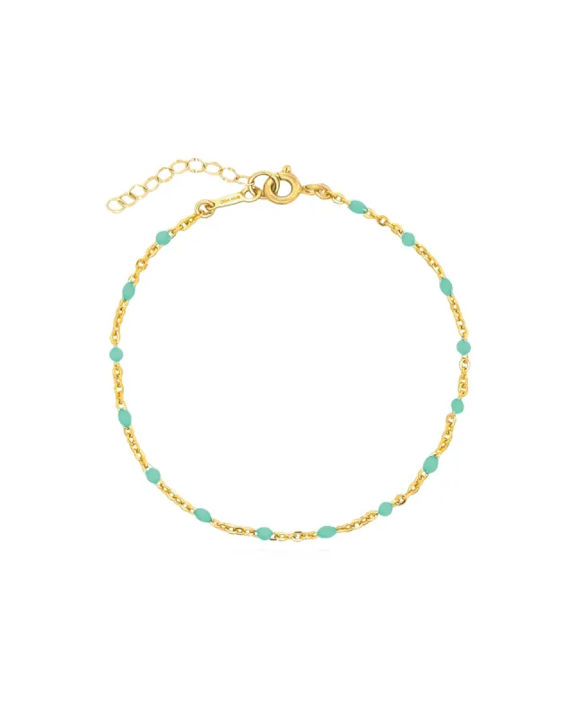 Enamel Beaded Chain Bracelet sold by Blue Ruby