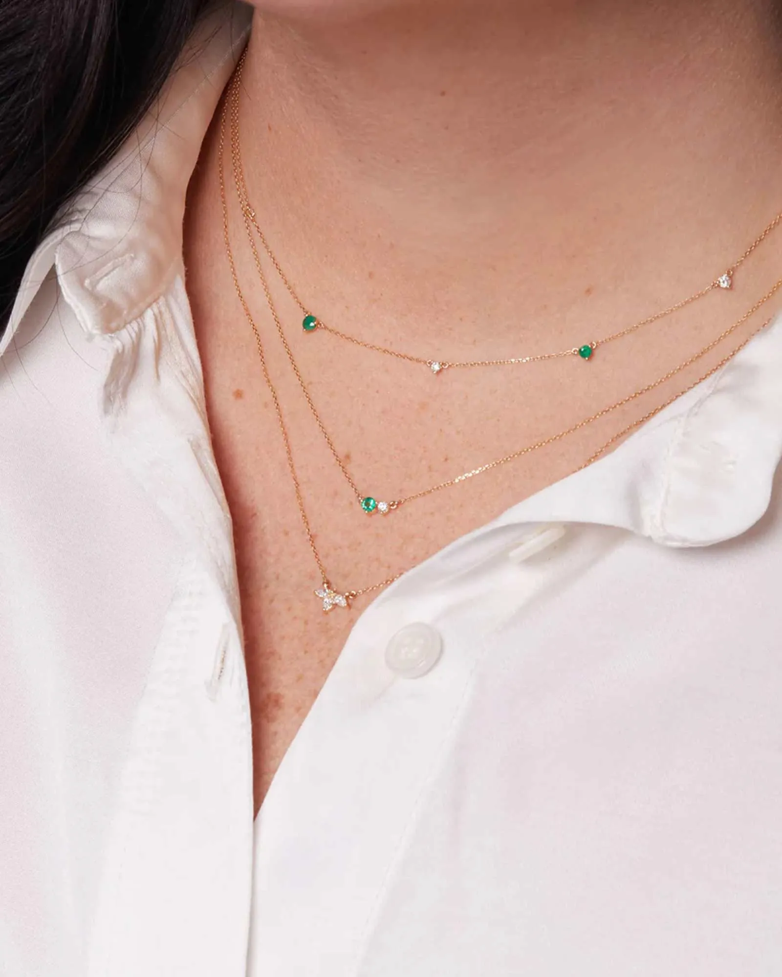 Diamond Emerald Amigos Necklace sold by Blue Ruby product image thumbnail 2
