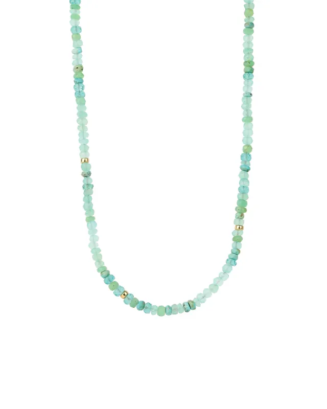Green Mix Three Rondelle Necklace | 4mm sold by Blue Ruby