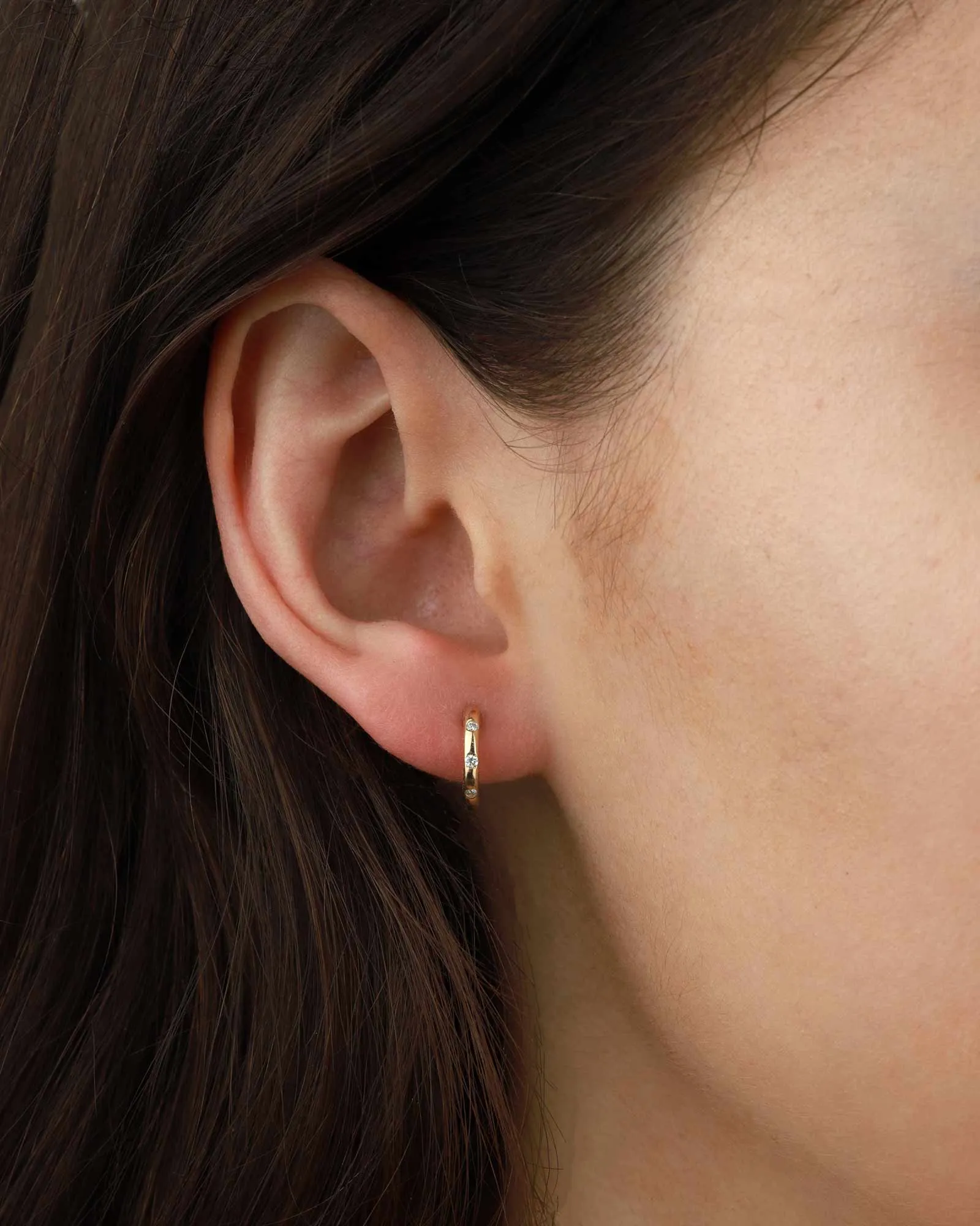 Three Diamond Huggies | 11mm sold by Blue Ruby product image thumbnail 2