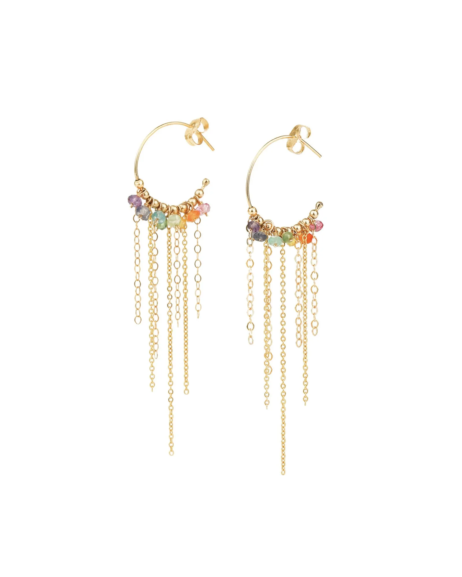 Chain Stone Drop Hoops sold by Blue Ruby