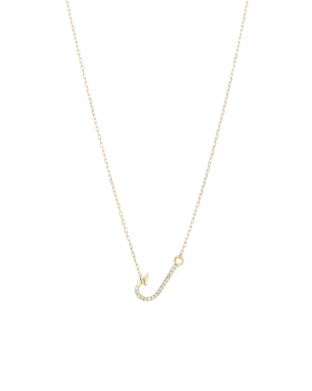 Fish Hook Pavé Necklace sold by Blue Ruby