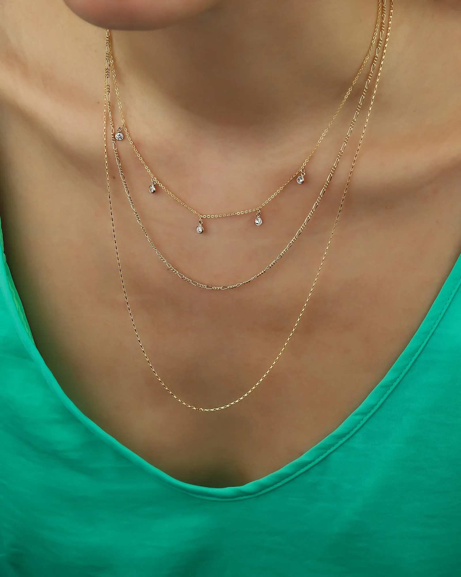 5 CZ Spaced Drop Necklace sold by Blue Ruby product image thumbnail 2