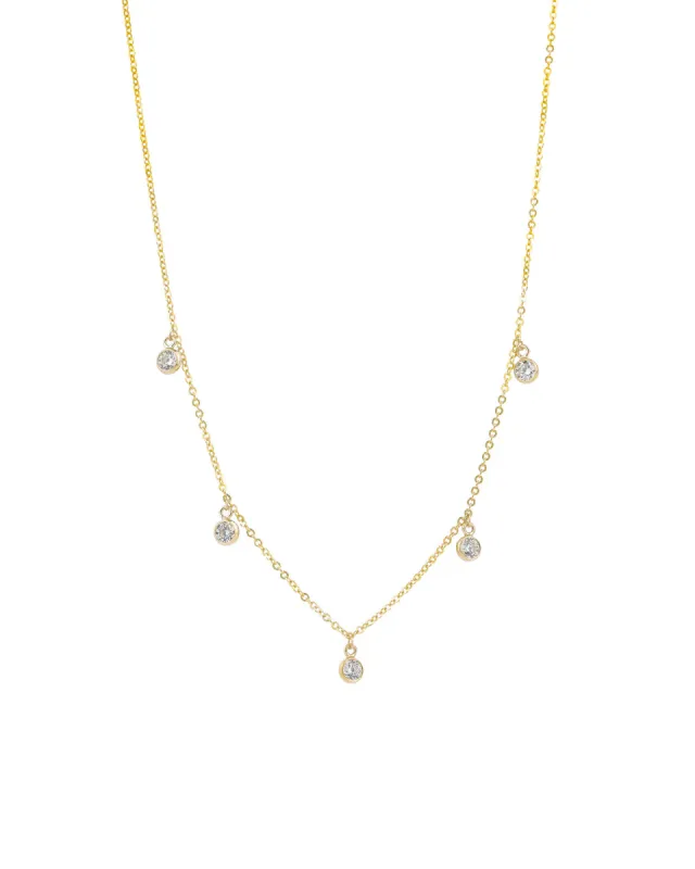 5 CZ Spaced Drop Necklace sold by Blue Ruby