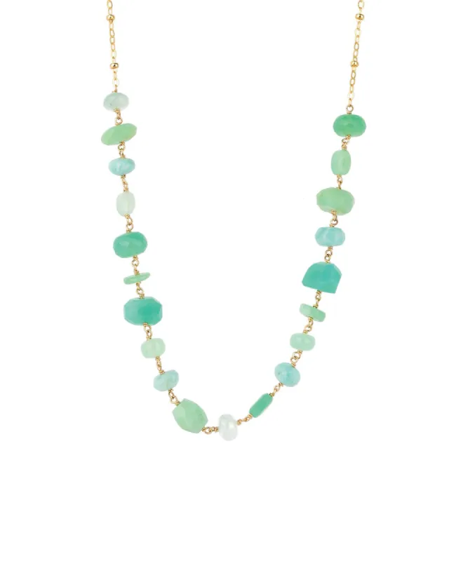 Mixed Shape Stone Satellite Necklace sold by Blue Ruby