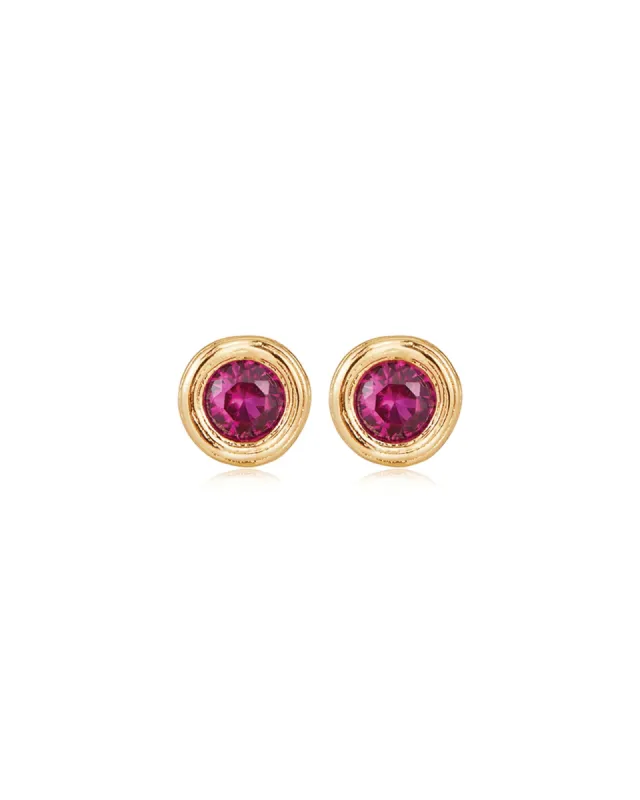 Round Bezel Studs sold by Blue Ruby