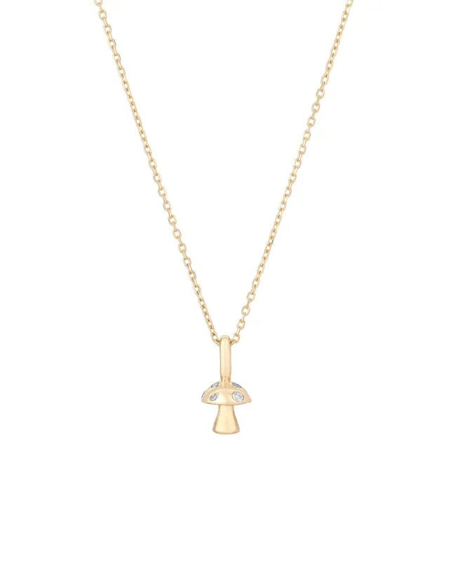 Enchanted Diamond Mushroom Necklace sold by Blue Ruby