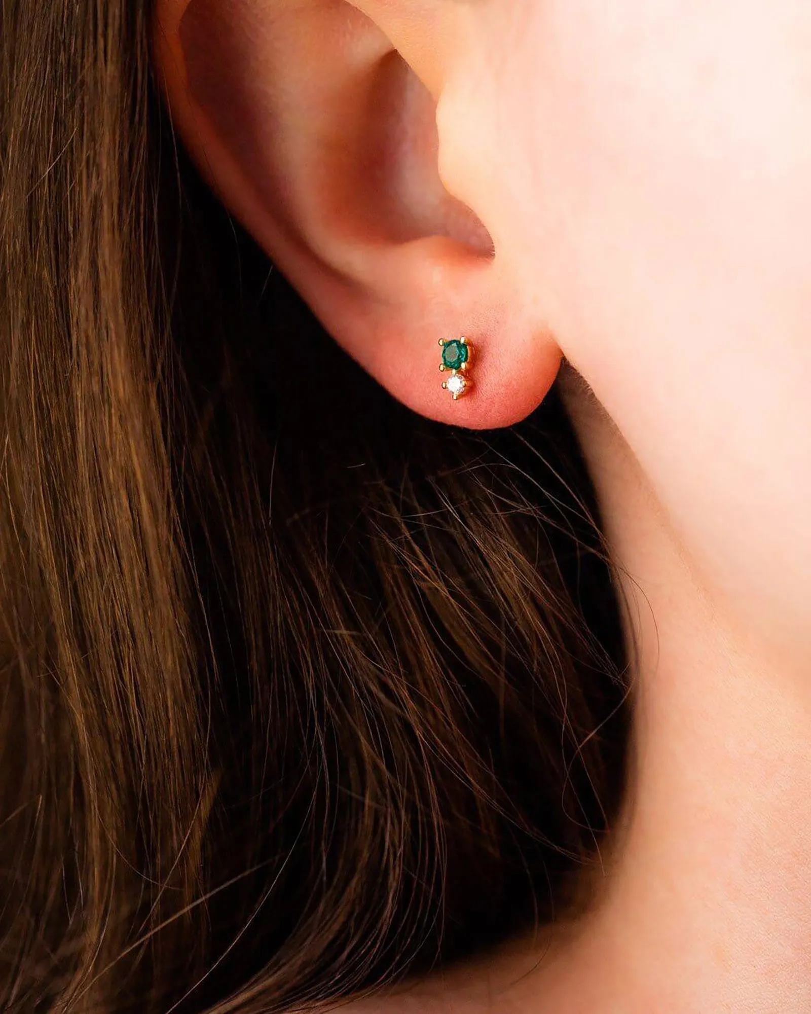 Double Emerald CZ Stud sold by Blue Ruby product image thumbnail 2