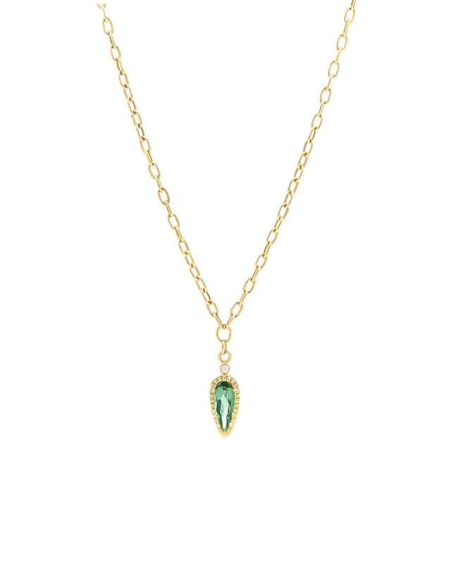 Pear Diamond Halo Cable Necklace sold by Blue Ruby