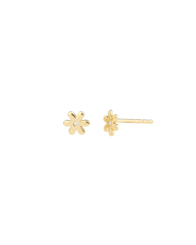 Diamond Flower Studs | 5mm sold by Blue Ruby