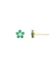 Emerald + Diamond Flower Studs sold by Blue Ruby