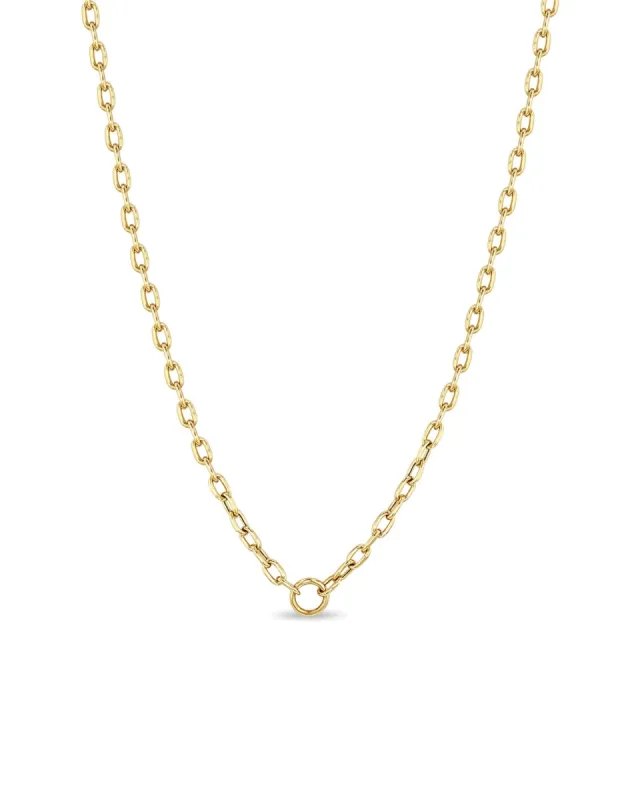 Circle Pendant Small Square Oval Link Chain Necklace sold by Blue Ruby