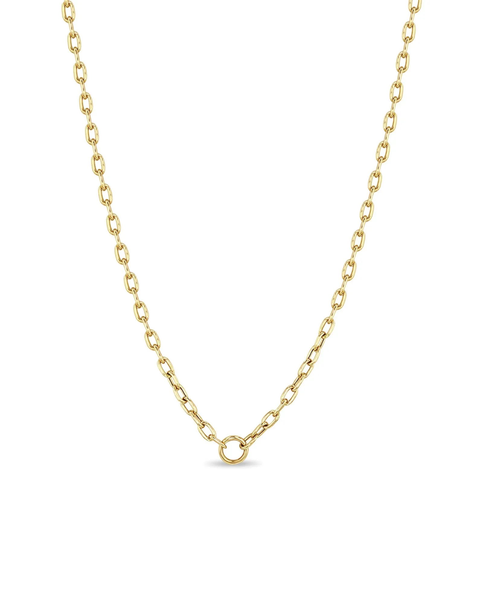 Circle Pendant Small Square Oval Link Chain Necklace sold by Blue Ruby