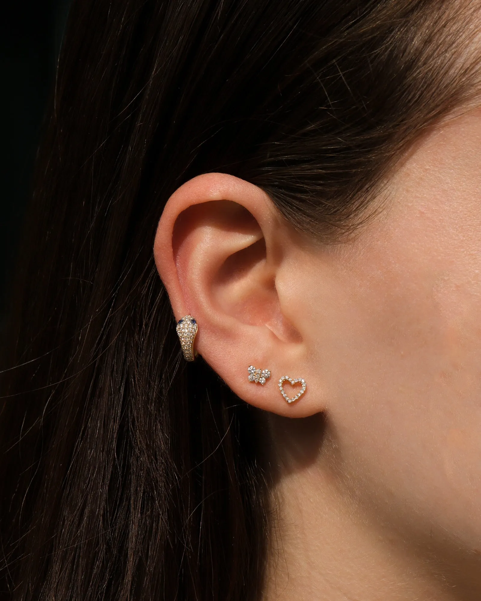 Snake Pavé Huggies | 13mm sold by Blue Ruby product image thumbnail 2