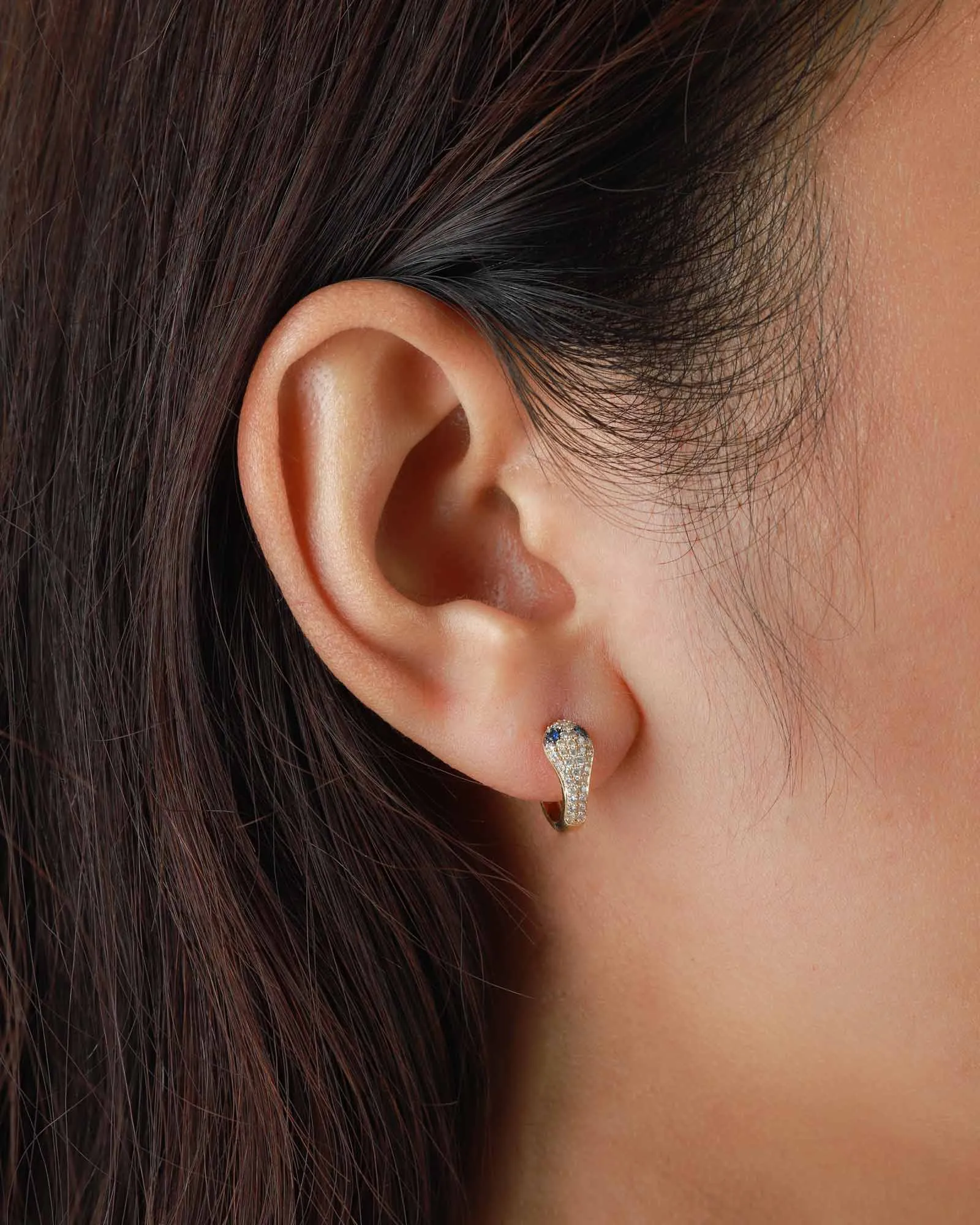 Snake Pavé Huggies | 13mm sold by Blue Ruby product image thumbnail 3