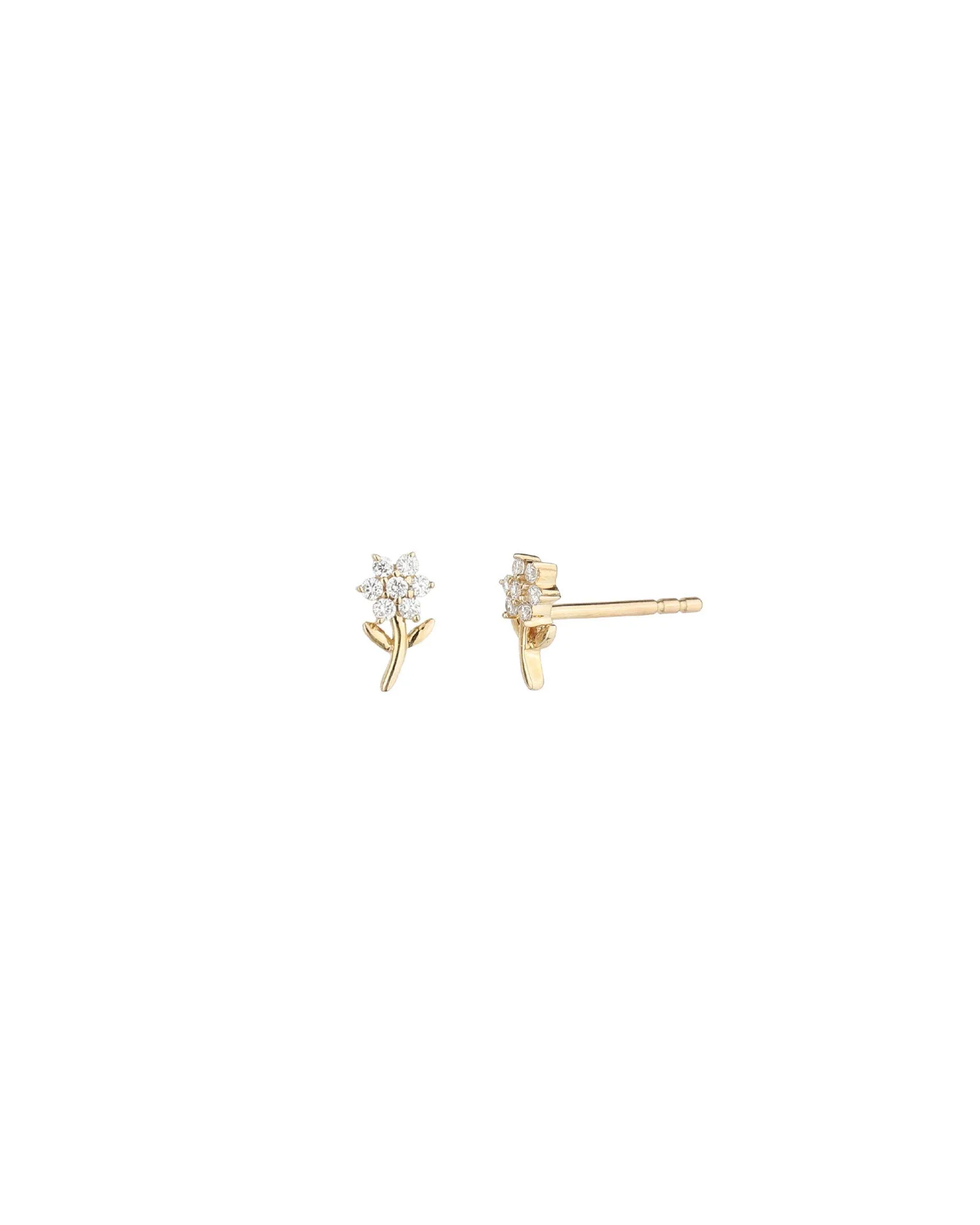 Tiny Daisy Pavé Studs sold by Blue Ruby