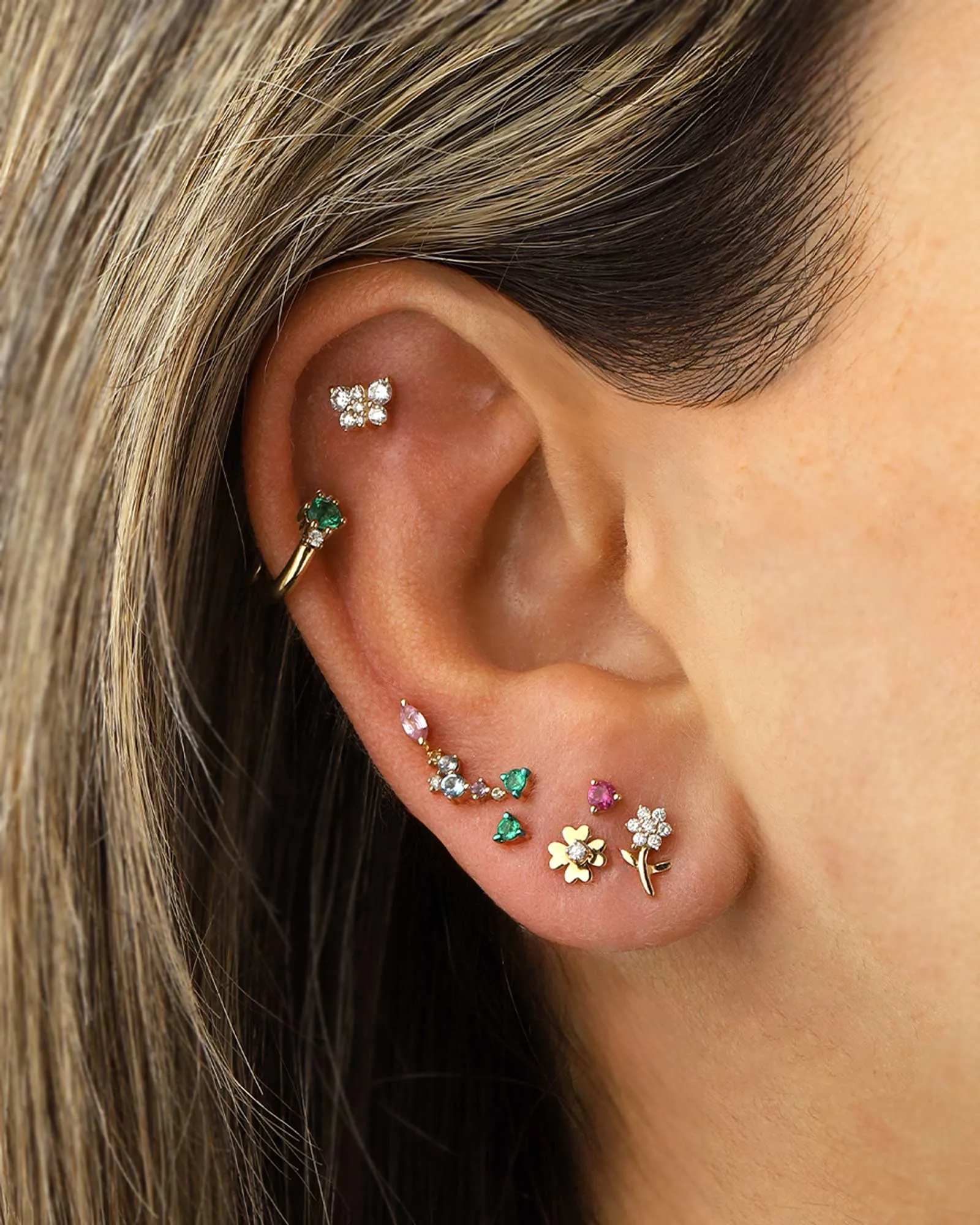 Tiny Daisy Pavé Studs sold by Blue Ruby product image thumbnail 2