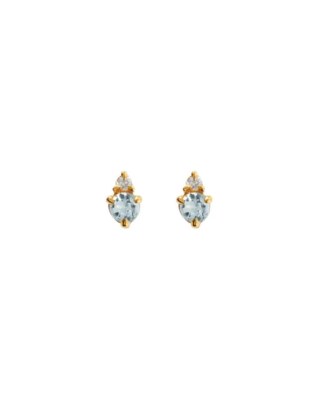 Birthstone Studs | March sold by Blue Ruby