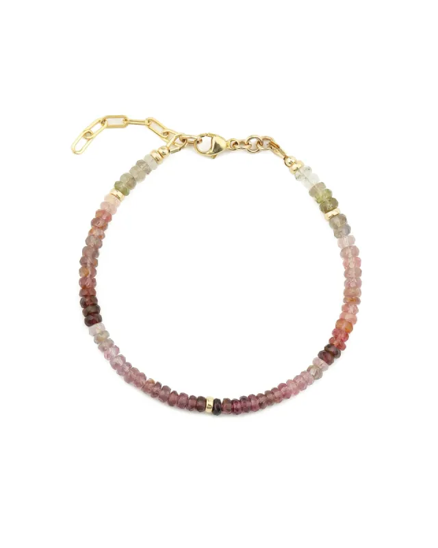 Multi Spinel Three Rondelle Bracelet | 3.5mm sold by Blue Ruby