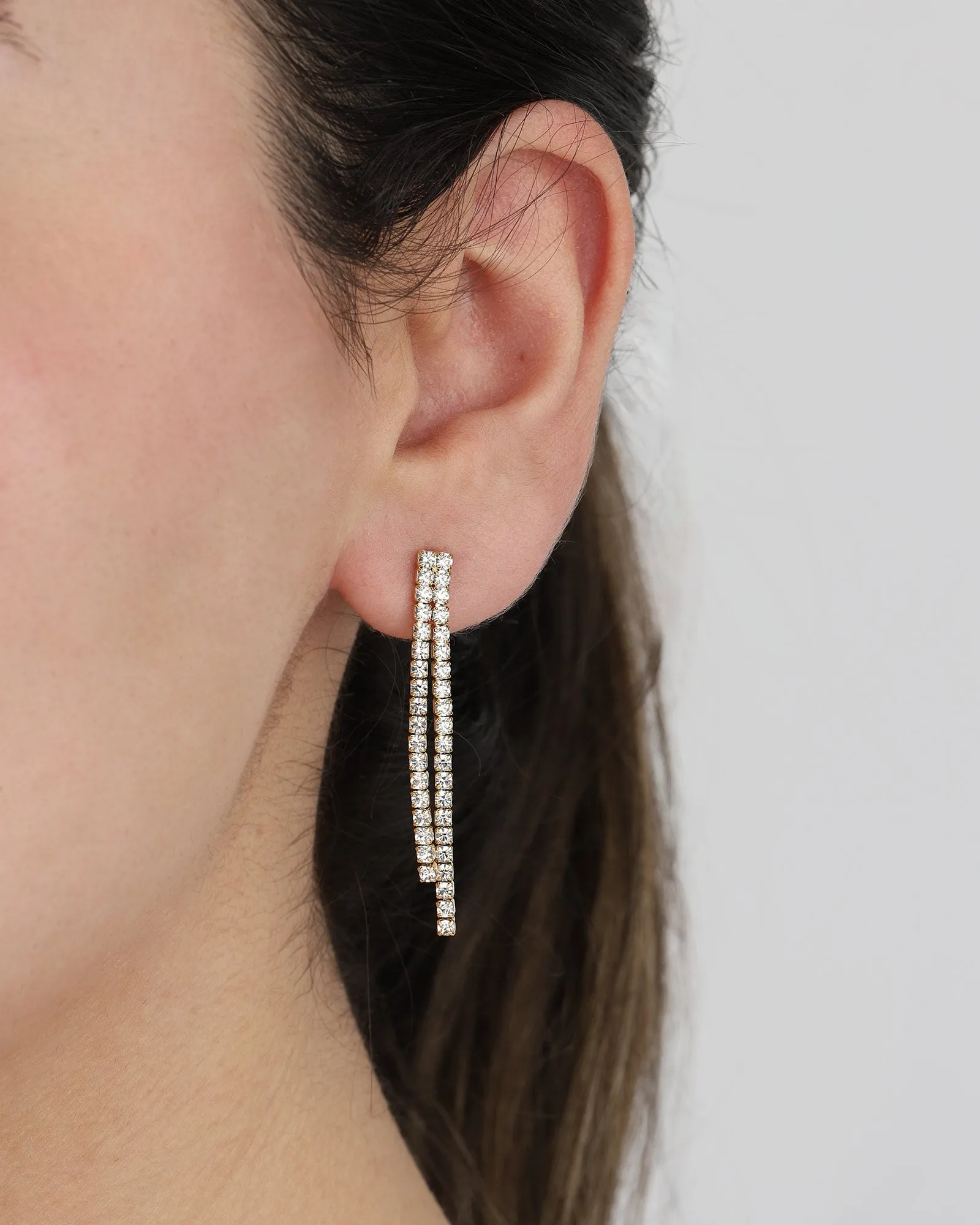 2 Row Crystal Chain Studs sold by Blue Ruby product image thumbnail 2
