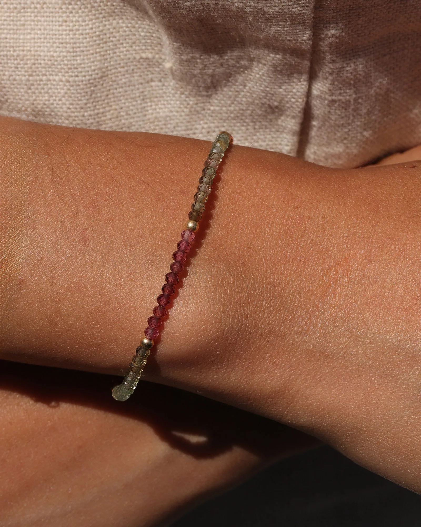 Multi Sapphire Beaded Bracelet | 2.5mm sold by Blue Ruby product image thumbnail 2