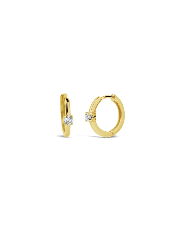 Single Diamond Huggies | 10mm sold by Blue Ruby