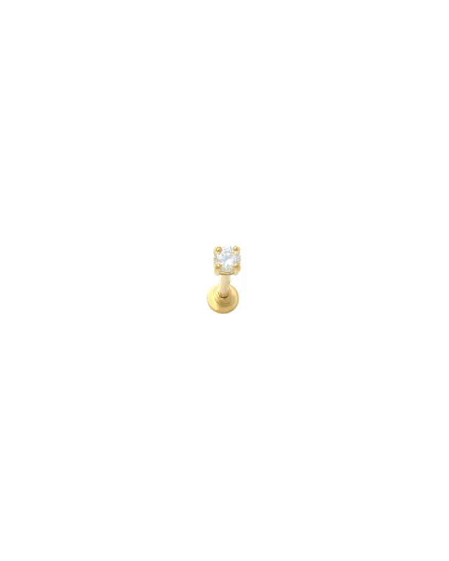 CZ 4 Prong Cartilage Stud | 3mm sold by Blue Ruby