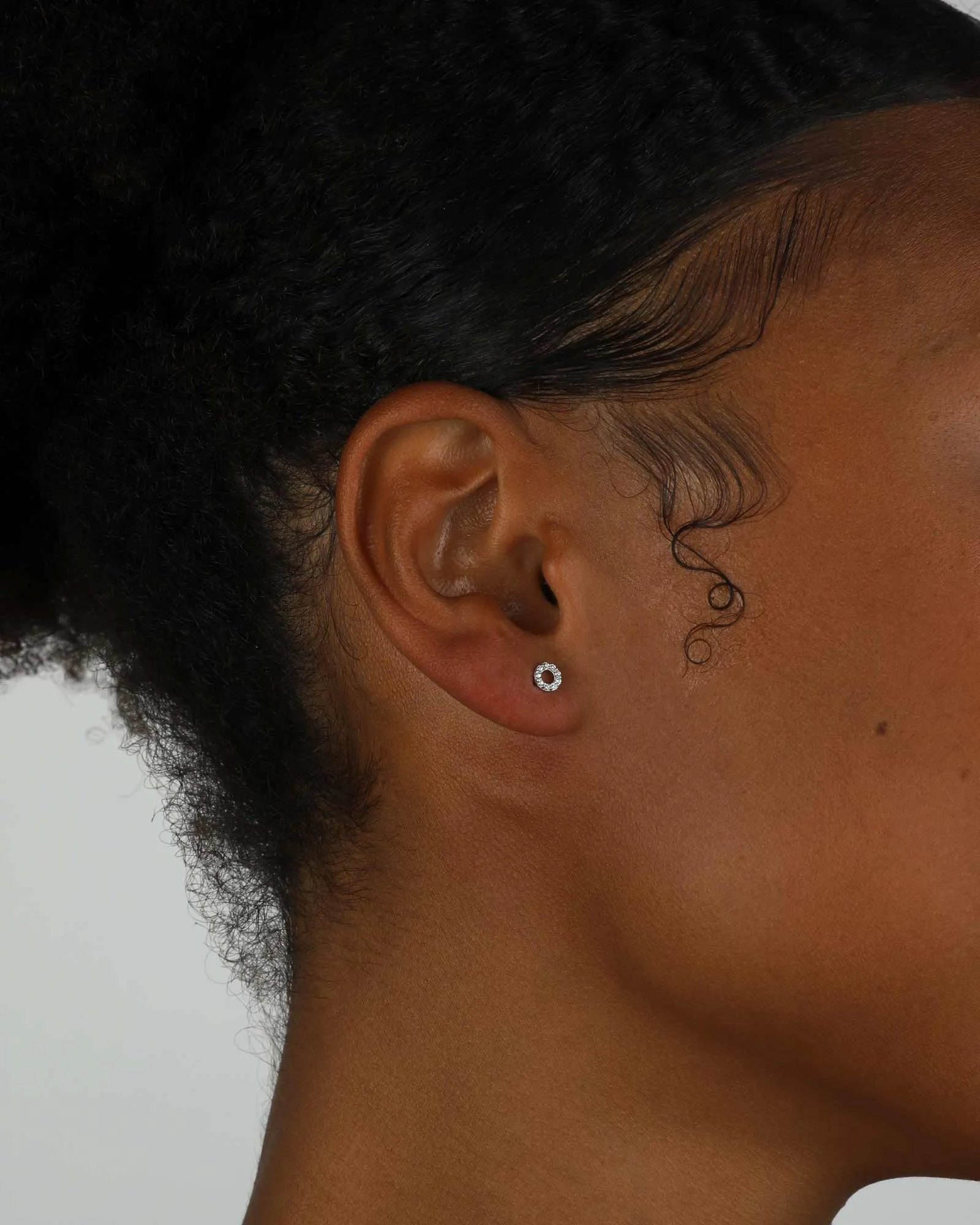 CZ Circle Stud I 4mm sold by Blue Ruby product image thumbnail 2