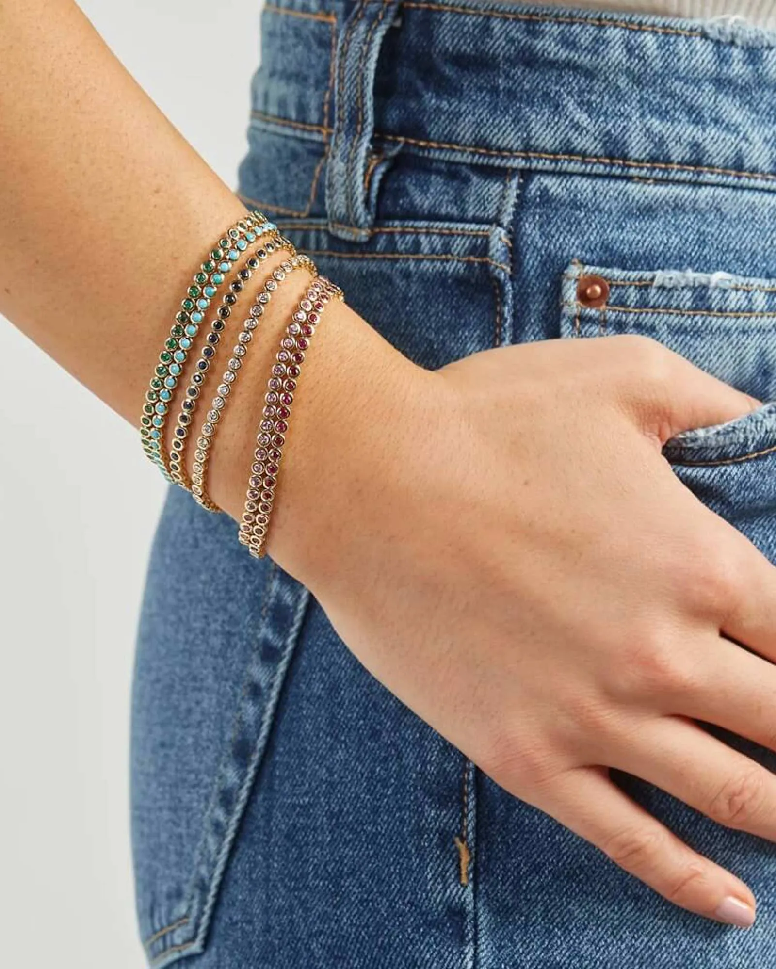 Round Bezel CZ Bracelet sold by Blue Ruby product image thumbnail 2