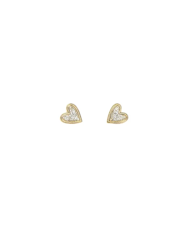Make Your Move Pavé Heart Studs made by Adina Reyter