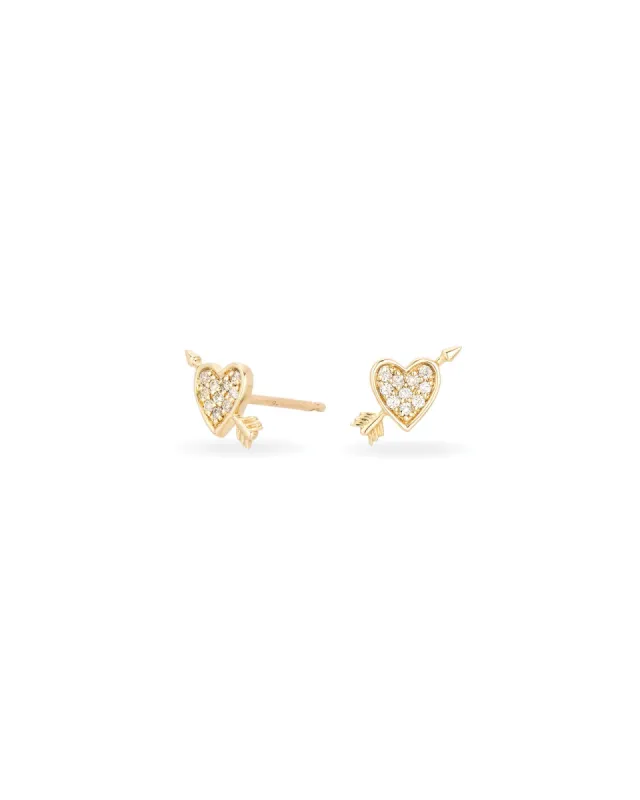 Tiny Pavé Heart + Arrow Studs sold by Blue Ruby
