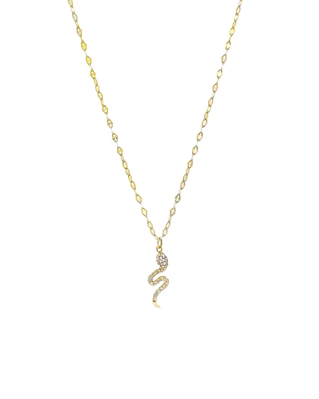 Pavé Snake Dap Chain Necklace sold by Blue Ruby