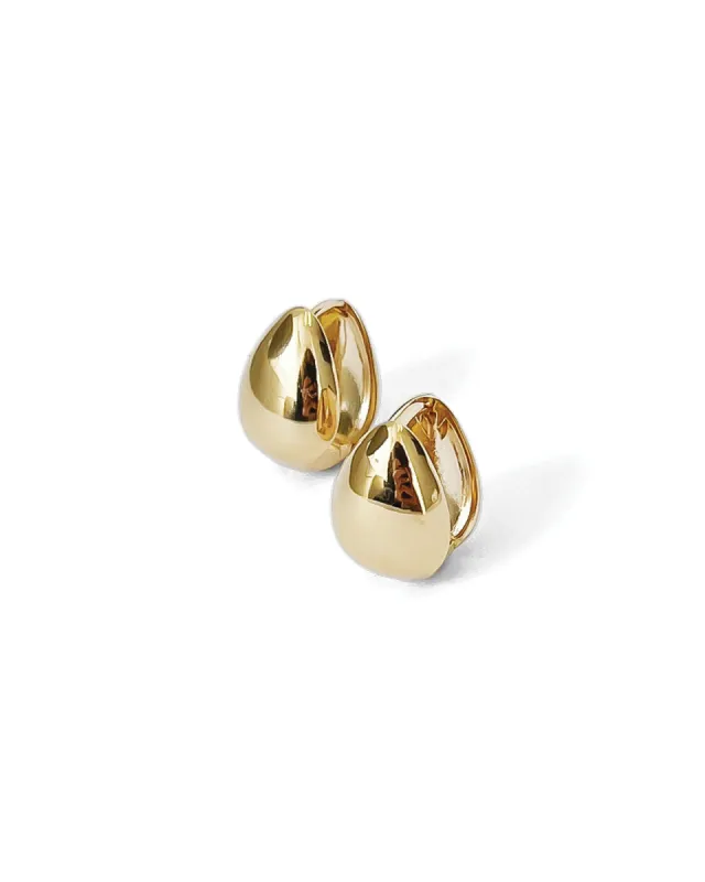 Almond Huggie Hoops sold by Blue Ruby