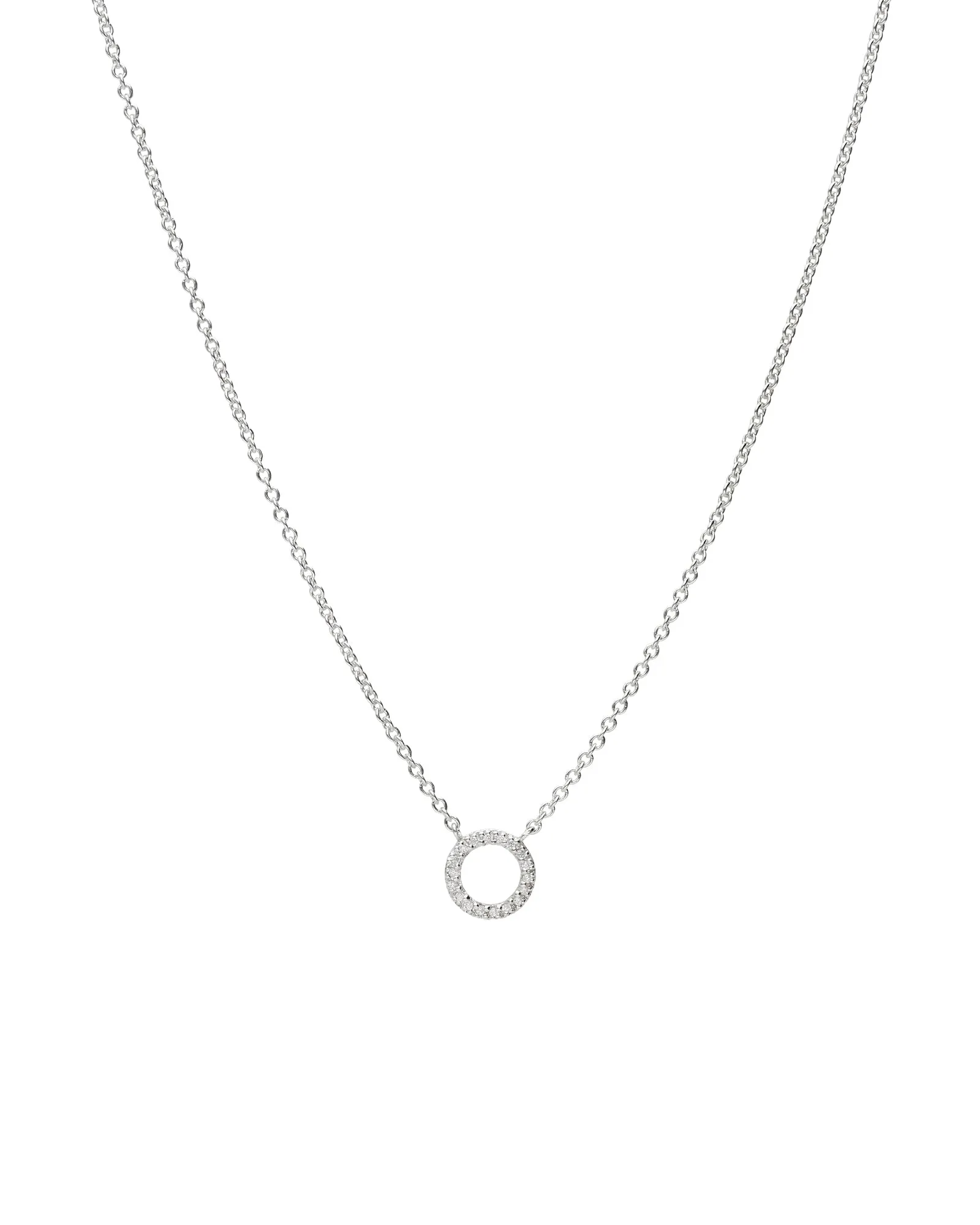 Open Circle Pavé Necklace sold by Blue Ruby