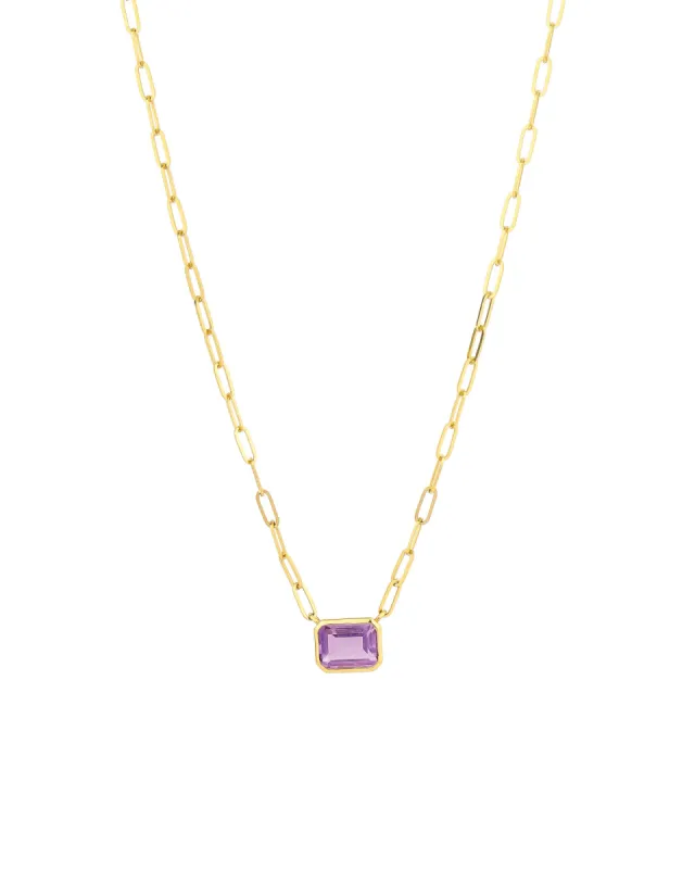 Rectangular Amethyst Necklace sold by Blue Ruby