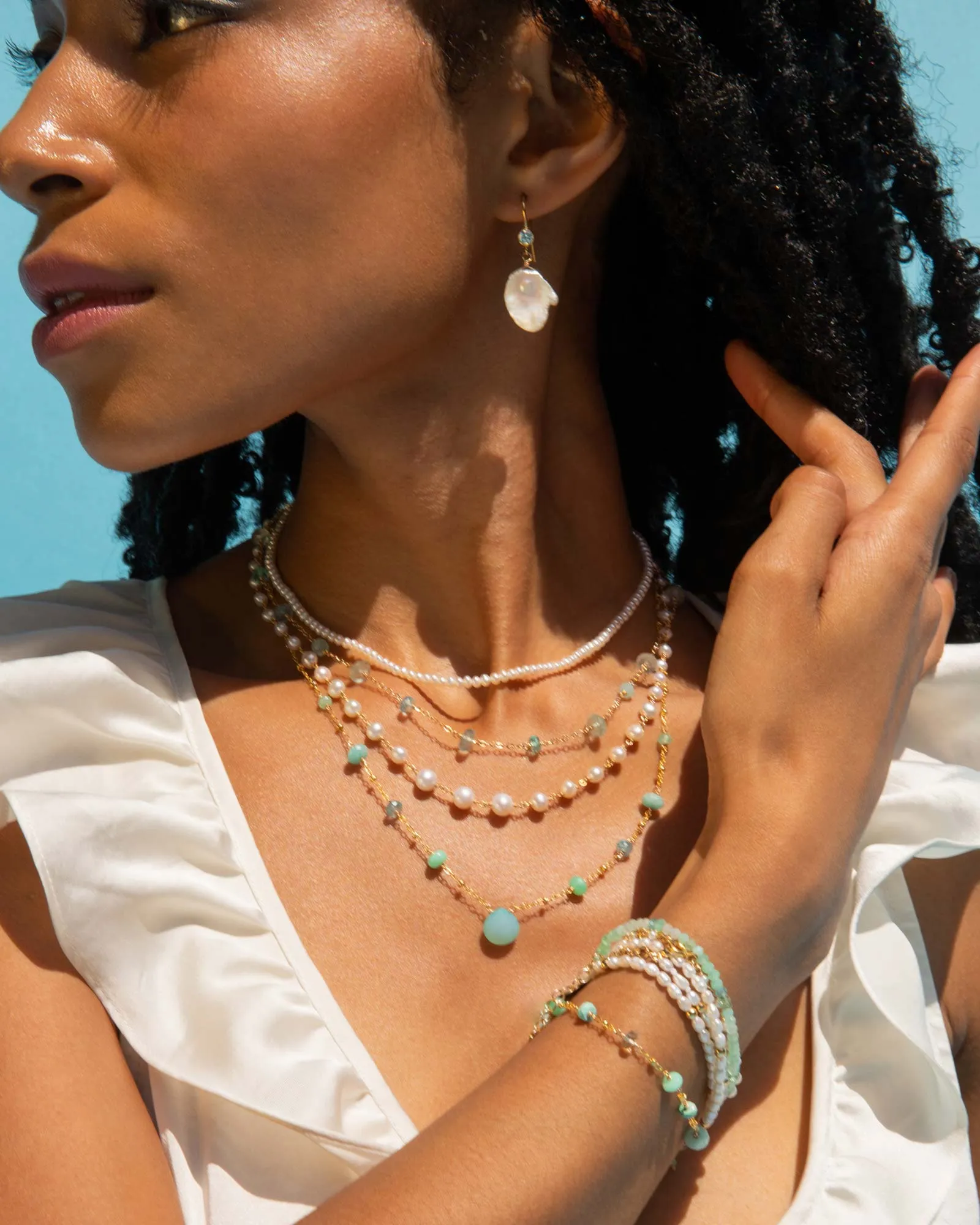 Mixed Stone Satellite Necklace sold by Blue Ruby product image thumbnail 2