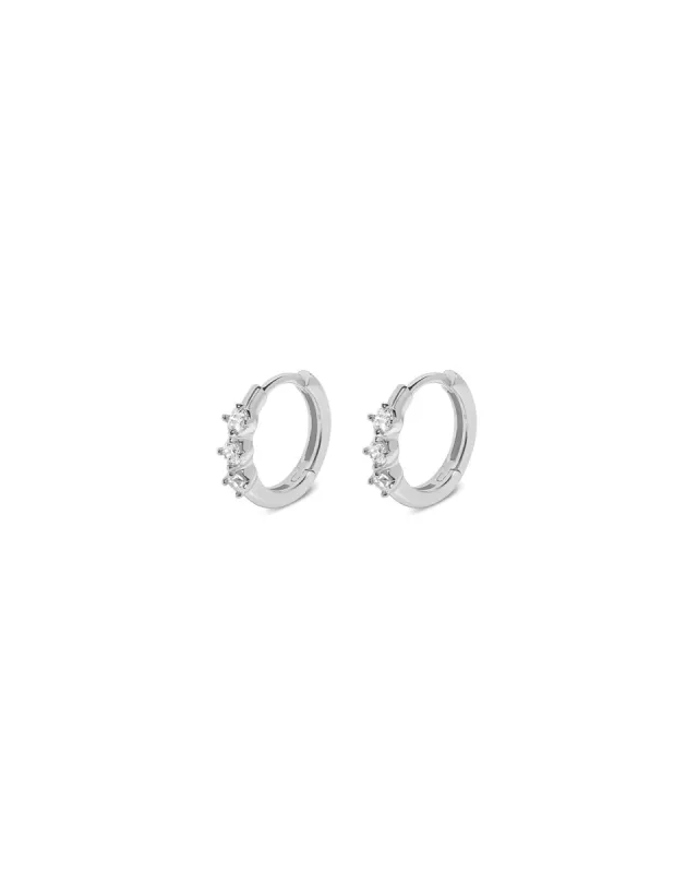 Triple CZ Huggies | 14mm sold by Blue Ruby