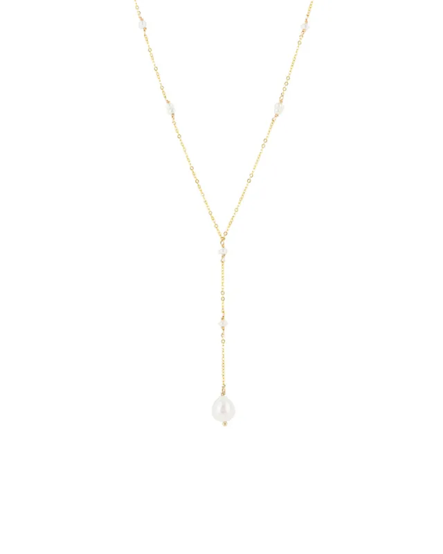 Station Pearl Lariat Necklace sold by Blue Ruby