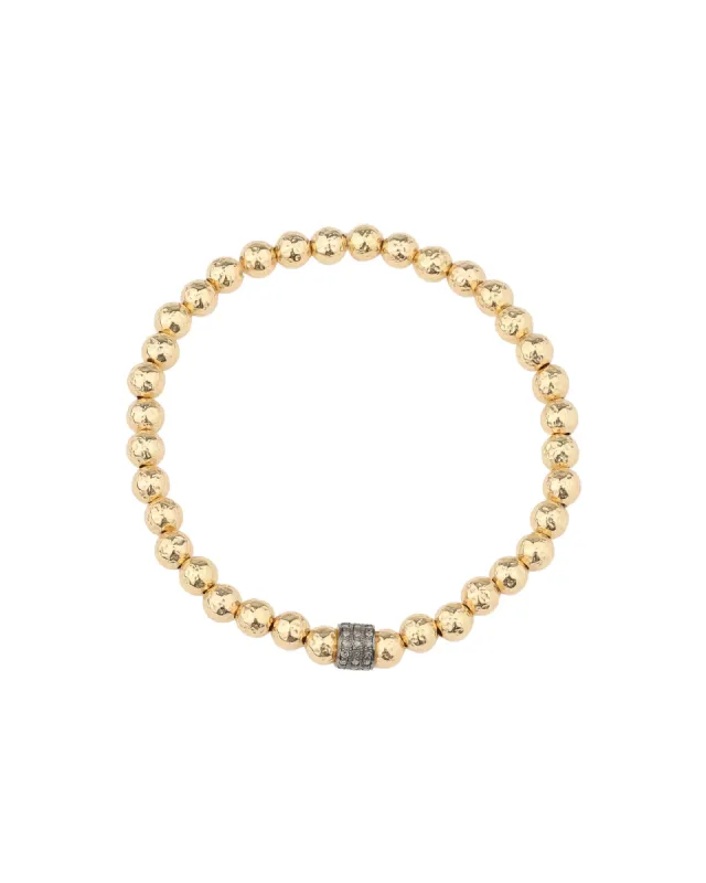 Hammered Beaded Diamond Rondelle Bracelet | 5mm sold by Blue Ruby