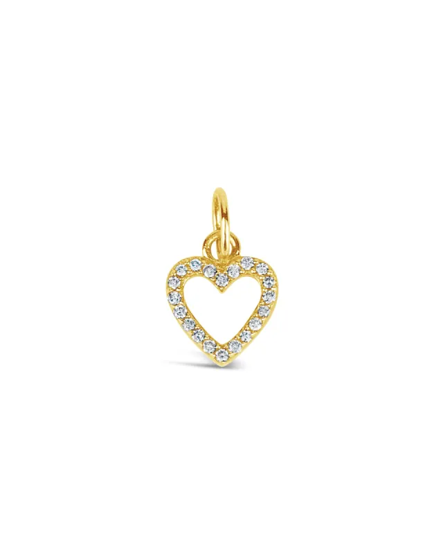 Pavé Open Heart Charm sold by Blue Ruby