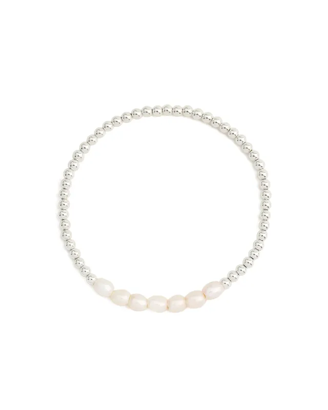 Beaded Oval Pearl Bracelet | 3mm sold by Blue Ruby