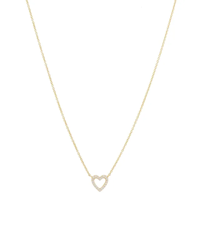 Pavé Open Heart Necklace sold by Blue Ruby