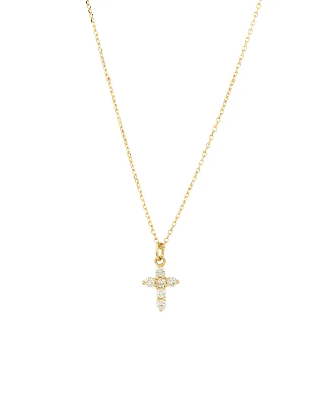 6 Diamond Cross Cable Necklace sold by Blue Ruby