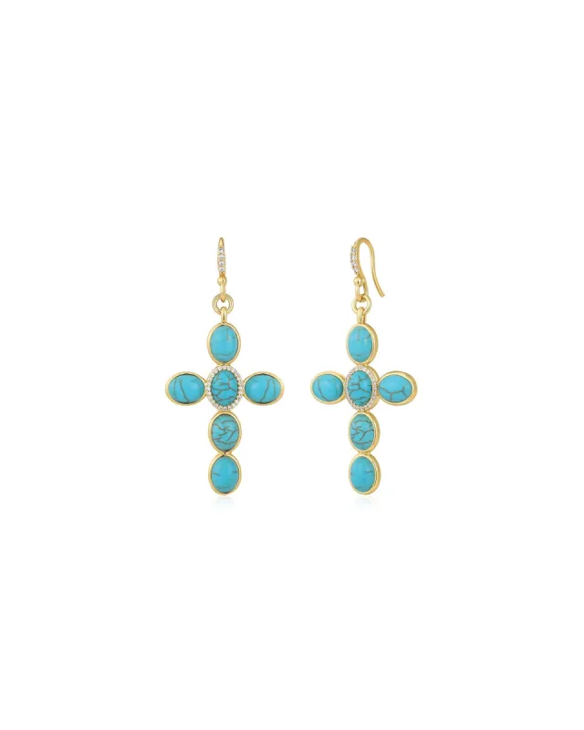 The Turquoise Cross Earrings sold by Blue Ruby